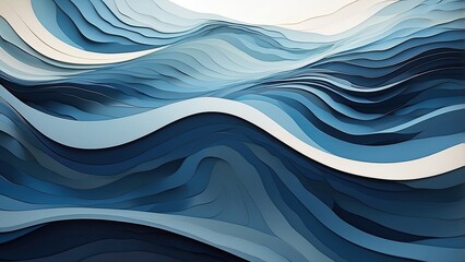 Abstract image featuring flowing, undulating curves in varying shades of blue