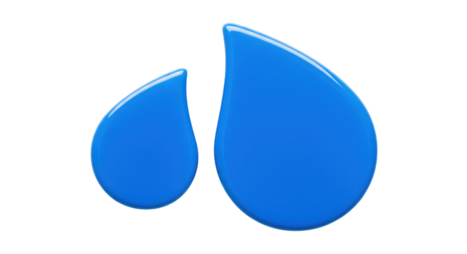 Isolated Pair of Glossy Blue Water Drops Minimalist - Powered by Adobe