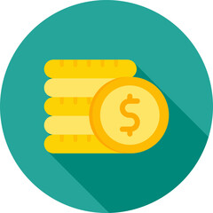 Stacks of Coins icon vector image. Suitable for mobile apps, web apps and print media.