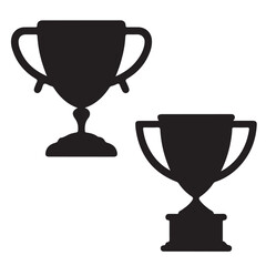 trophy cup black vector silhouettes, award cup, champion trophy Trophy cup silhouette set
