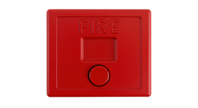 Isolated Fire Alarm Button - Powered by Adobe