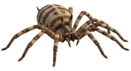 Isolated Striped Spider with Horns