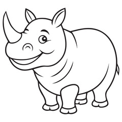 vector simple rhinoceros 
coloring page rhinoceros 