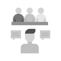 Panel Interview icon vector image. Suitable for mobile apps, web apps and print media.