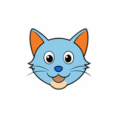 Cartoon Cat Head Vector Art Illustration Cute and Playful Feline Graphics for Creative Designs