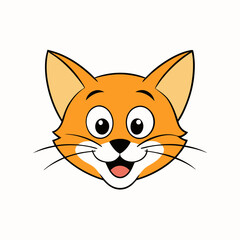 Cartoon Cat Head Vector Art Illustration Cute and Playful Feline Graphics for Creative Designs