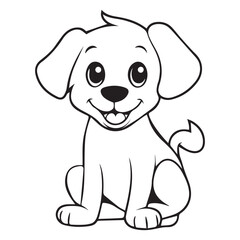 coloring page dog
vector simple character dog