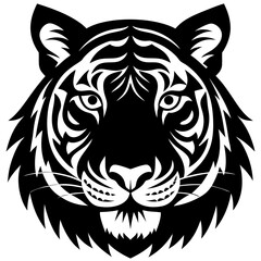 tiger head sllhouette vector illustration