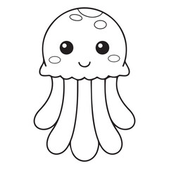 vector simple character jellyfish
coloring page jellyfish