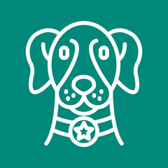 Dog on Leash icon vector image. Suitable for mobile apps, web apps and print media.