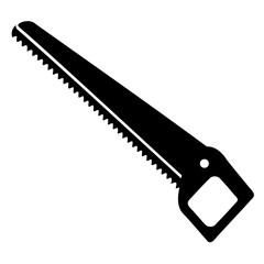 Isolated circular saw blade on transparent background with sharp metal edge and black handle
