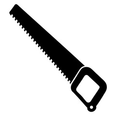 Black Silhouette of a Hacksaw vector illustration isolated on a transparent background