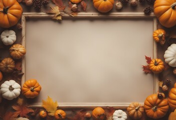 frame border thanksgiving background template halloween food autumn pumpkin celebration design orange decoration fall nature maple vegetable vector card october harvest leaf season illustration plant