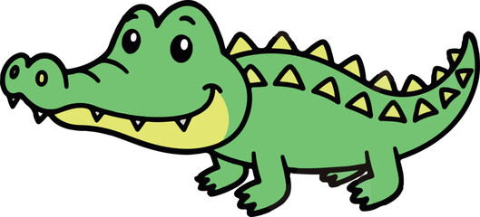 Crocodile art color sketch crocodile drawing art vector illustration. Scratch board imitation. Black and white image