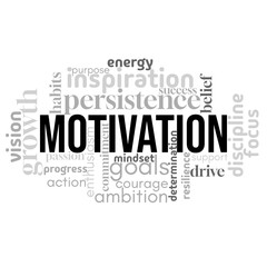 A vibrant word cloud centered around 