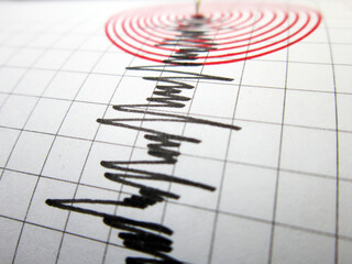 Seismograph and earthquake. A seismograph that records the seismic activity of an earthquake.