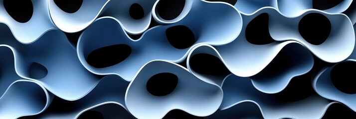 Abstract Blue Organic Forms