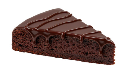 Isolated Chocolate Cake Slice
