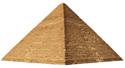 Isolated Grand Ancient Pyramid Against Clear Sky Background