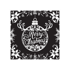 christmas greeting card with christmas tree