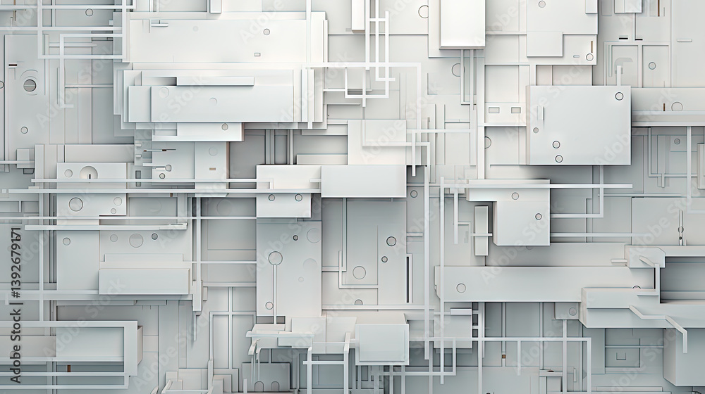 Poster Background with metallic panels texture, wires and circuit. Spaceship hull wall technology background.