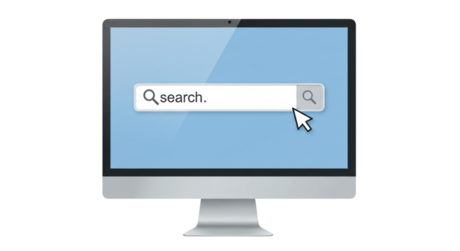 Isolated Search Bar on Computer Screen with Cursor