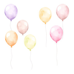 A pastel watercolor balloon on white background png