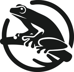 Frog black vector animal silhouette