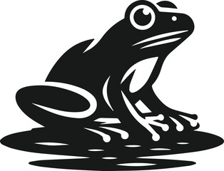 Frog black vector animal silhouette