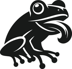 Frog black vector animal silhouette
