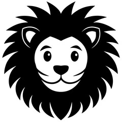 Silhouette Lion Face