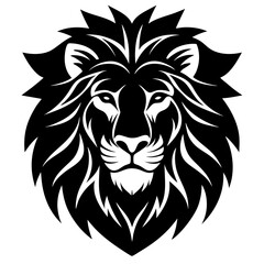 Silhouette Lion Face