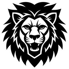 Silhouette Lion Face