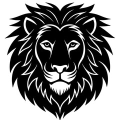 Fototapeta premium Silhouette Lion Face