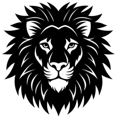 Silhouette Lion Face