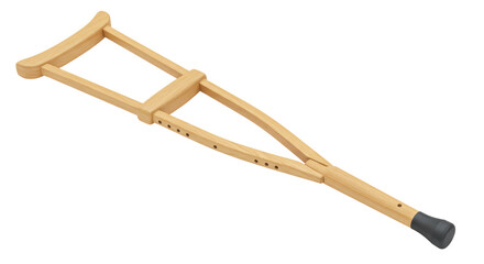 Isolated Wooden Crutch