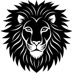 Silhouette Lion Face