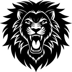 Silhouette Lion Face