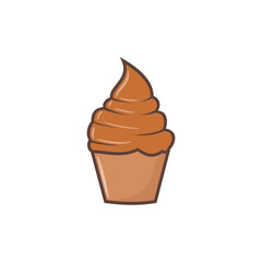 chocolate ice cream vector illustration