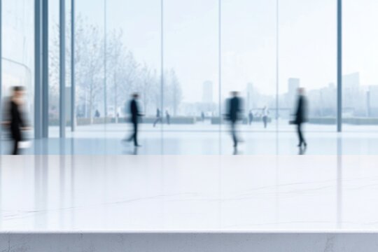 sleek and minimalistic workspace with focus on clean and tidy desk in foreground