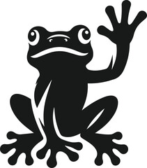 Frog black vector animal silhouette