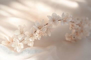 Single Cherry Blossom on an Outstretched Branch