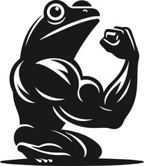 Frog black vector animal silhouette