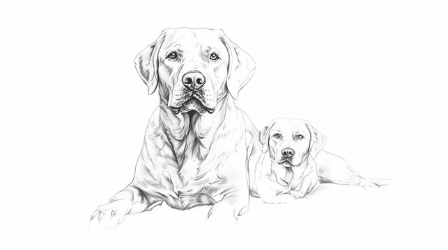 drawing of a labrador illustration