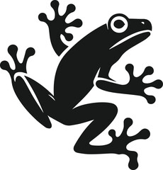 Frog black vector animal silhouette