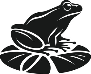Frog black vector animal silhouette