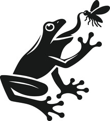 Frog black vector animal silhouette