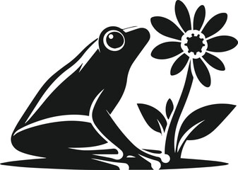 Frog black vector animal silhouette