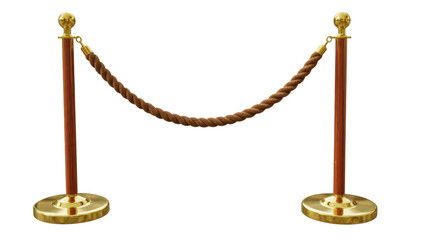Isolated Golden Rope Barrier Restricting Access to Exclusive Area