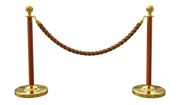 Isolated Golden Rope Barrier Restricting Access to Exclusive Area